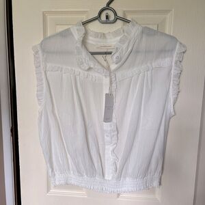 BRAND NEW Grade & Gather Sheer Ruffle Top (L)